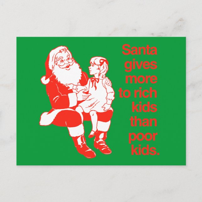 Santa ge mer till riker helg vykort (Framsida)