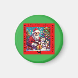 Santa Ge Presenter till två unga Kittens Magnet