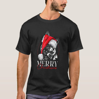 Santa German Shepherd Hund God jul hund mamma T Shirt