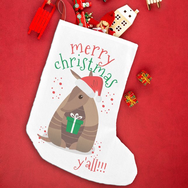 Santa Gift Ge Armadillo Texas Liten Julstrumpa (Skapare uppladdad)