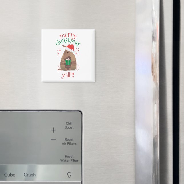 Santa Gift Ge Armadillo Texas Magnet (In Situ (Fridge))