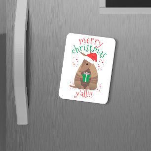 Santa Gift Ge Armadillo Texas Magnet