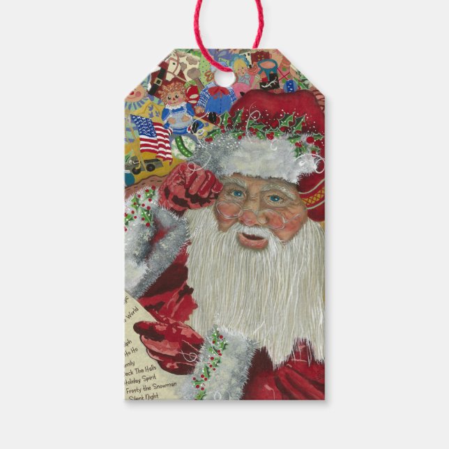 Santa Gift Märkres - "Checking It Twice" Presentetikett (Framsidan)