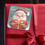 Santa Gift till barn Fyrkantigt Klistermärke<br><div class="desc">Den här designen kan vara personlig i det område som tillhandahålls genom att ändra fotot och/eller text. Du kan också anpassa den genom att klicka på Anpassa den här mallen och sedan välja klicka för att anpassa ytterligare alternativ och ta bort eller ändra färg i bakgrunden, lägga till text, ändra...</div>