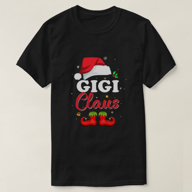Santa Gigi Claus Matching Family Pajamas jul T Shirt (Design framsida)