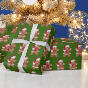 Santa Gingerbröd Cookie Girl Presentpapper