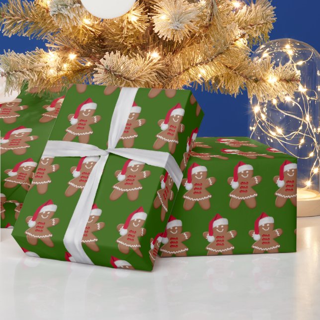 Santa Gingerbröd Cookie Girl Presentpapper (Helgdagar)