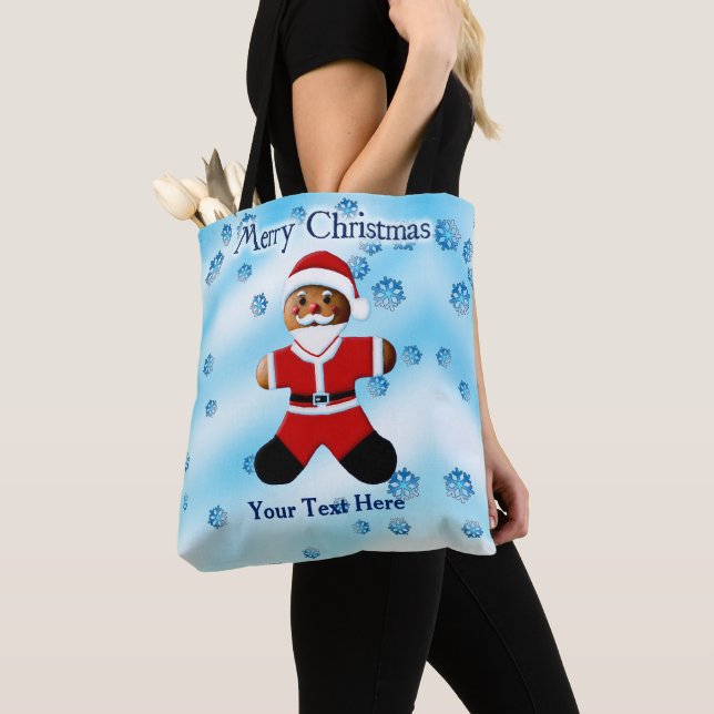 Santa Gingerbröd - God jul Tygkasse (Närbild)