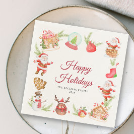 Santa Gingerbröd House Julafton Julfest Pappersservett