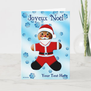 Santa Gingerbröd - Joyeux Noël Kort