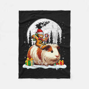 Santa Gingerbröd Riding Guineas julkids Gris Fleecefilt