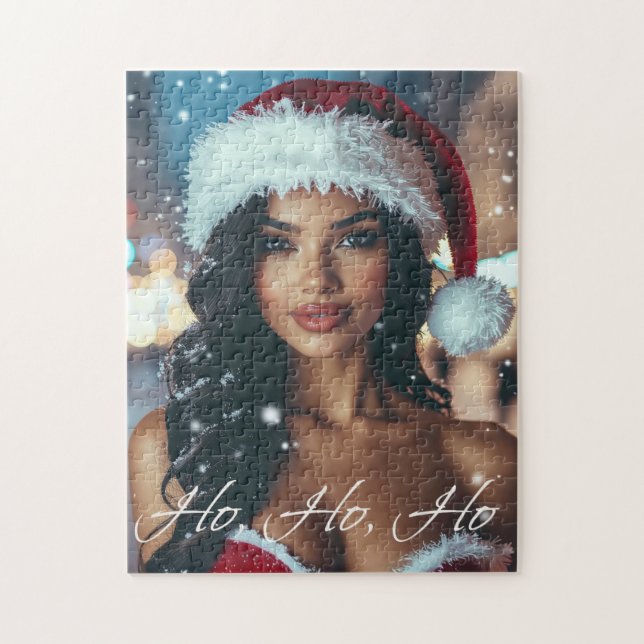 Santa Girl - Ho Ho Ho - Christmas Pussel (Vertikal)