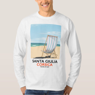 Santa Giulia Korsika "resa med flyg" strandaffisch T Shirt