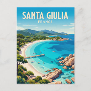 Santa Giulia-stranden Frankrike Vykort
