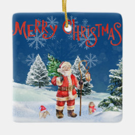 Santa Glad Jul Ornament