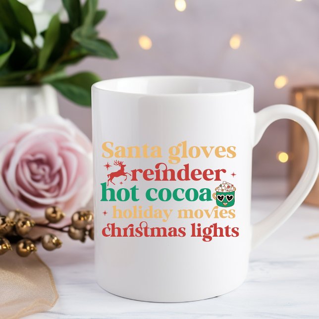 Santa Glove Reindeer Hett Cocoa Helgdag Coffee Mug Kaffemugg (Skapare uppladdad)