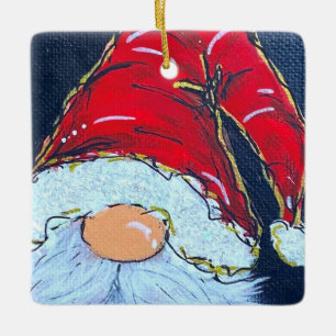 Santa Gnome Julgransprydnad Keramik