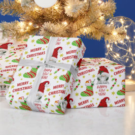 Santa Gnome och Stocking God jul Presentpapper