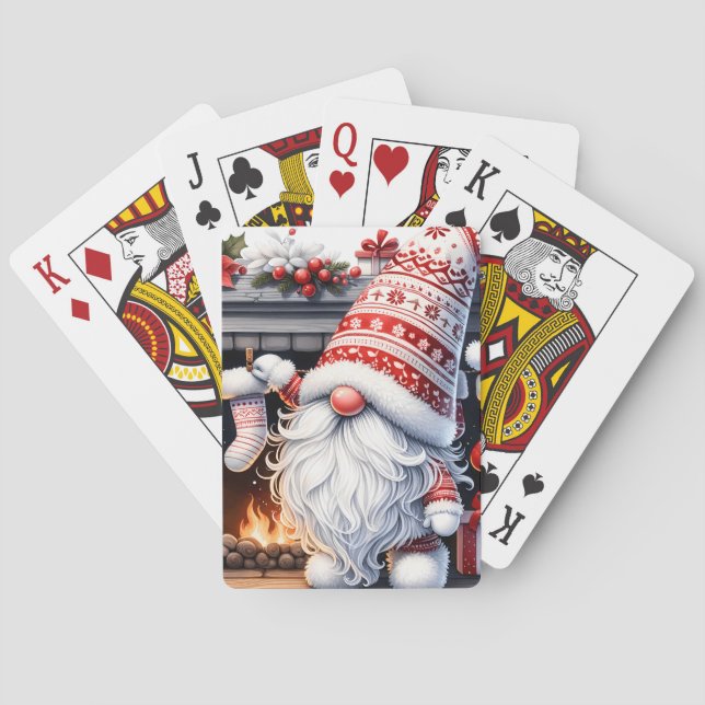 Santa Gnome Playing Cards Casinokort (Baksidan)