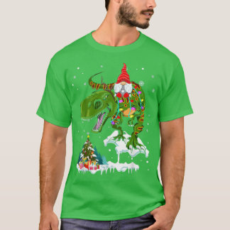 Santa Gnome Riding TRe Reindeer Julafton Light Äls T Shirt