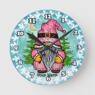 Santa gnome rund klocka