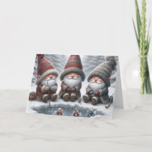 Santa Gnomes Ice Fishing