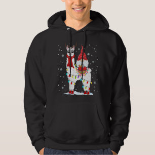 Santa Gnomes Riding Llama Reindeer Julljus Hoodie
