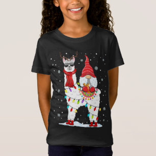 Santa Gnomes Riding Llama Reindeer Julljus T Shirt