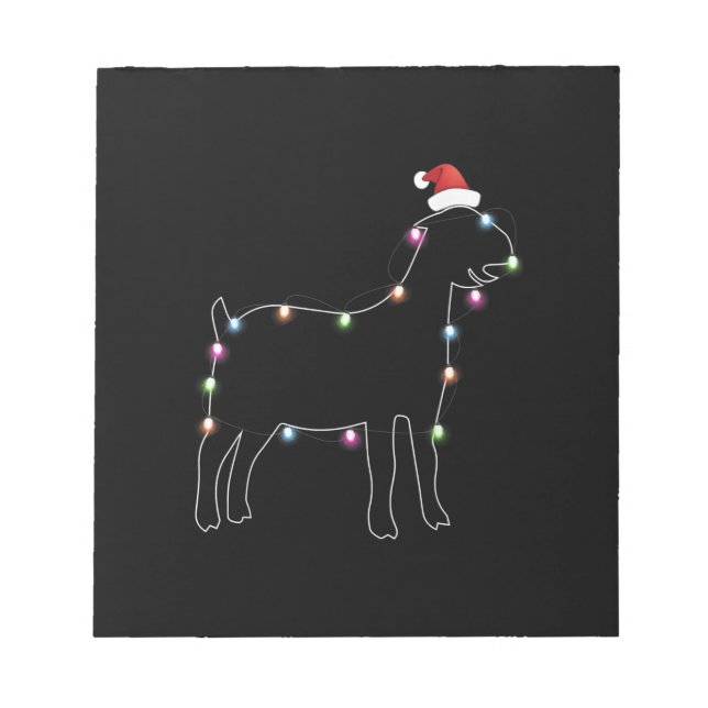 Santa Goat jul Färg Led Light Julafton Goat Anteckningsblock (Framsida)