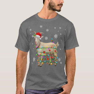 Santa Goat Julgran Light Pajama Julafton Farmer T Shirt
