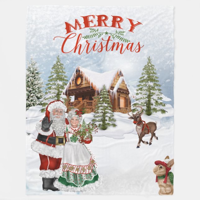Santa God jul Blanket Fleecefilt (Framsidan)
