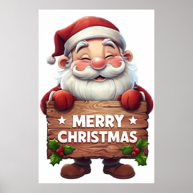 Santa "God jul" - Festive Helgdag Poster (Framsidan)