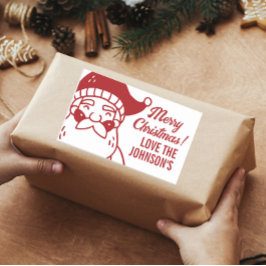 Santa God jul Gift Rektangulärt Klistermärke