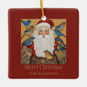 Santa God jul Hälsning Julgransprydnad Keramik