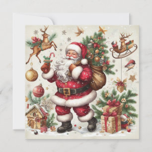 Santa God jul hälsningskort Julkort