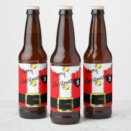 Santa God jul Helgdag Cute Ölflaska Etikett