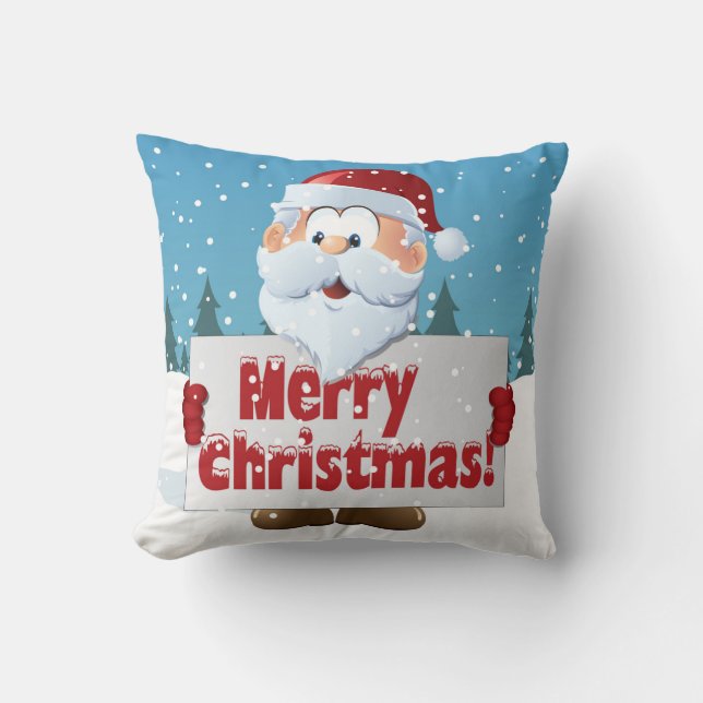 Santa God jul-inloggning i Snö Kudde (Framsida)