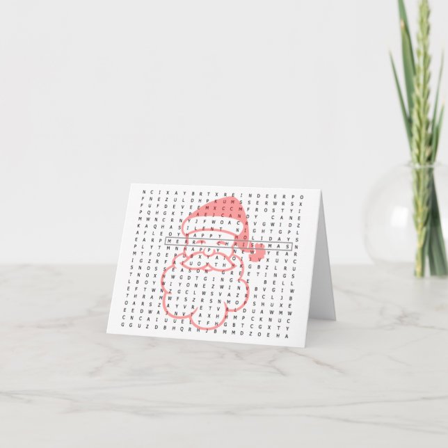 Santa god jul Ord-sökkortet Helgkort (Framsida)
