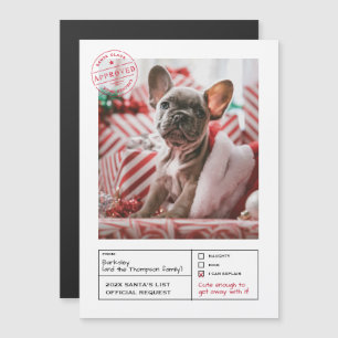 Santa Godkänd Naughty eller Nice Form Photo Magnetisk Inbjudningskort