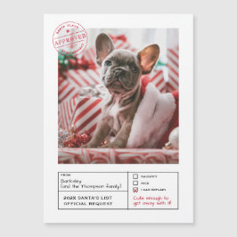 Santa Godkänd Naughty eller Nice Form Photo Magnetisk Inbjudningskort