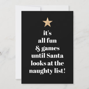 Santa Gold Star Modern Träd Font Rolig Humor Citat Julkort