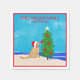 Santa Golden Hund jul 2025 Pappersservett