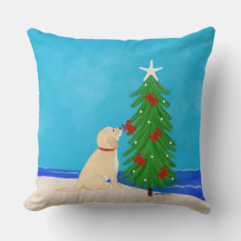 Santa Golden Hund julpillow Kudde