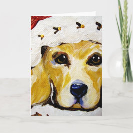 Santa Golden Retricher Helgkort