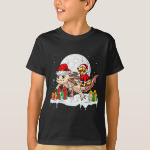 Santa Golden Retriever Riding Axolotl jul Ow T Shirt