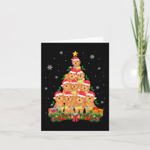 Santa Goldendoodle Hund Träd jul Pet Animal D Kort