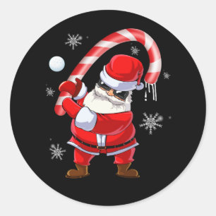 Santa Golf-Klubben och Boll-sportens julboxar Golf Runt Klistermärke