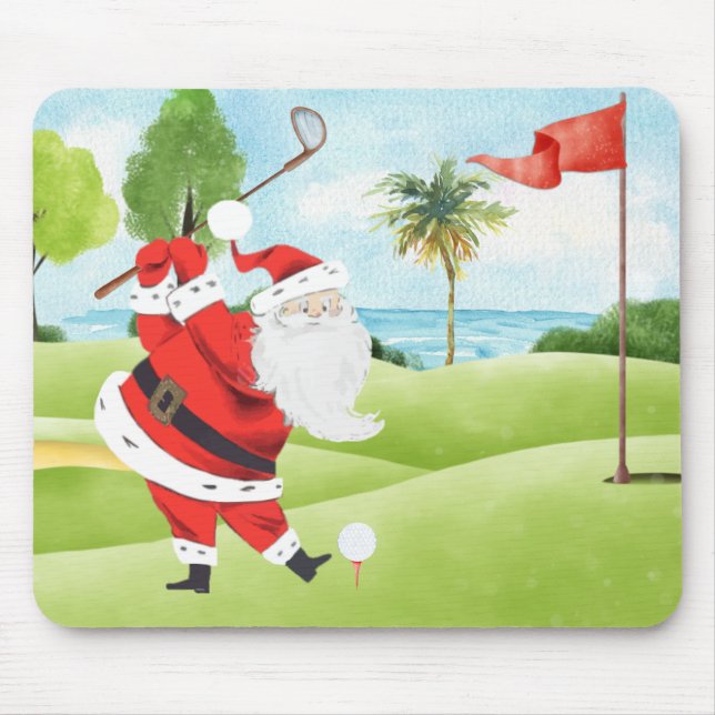 Santa Golf Summer Golf Mousepad Musmatta (Framsidan)
