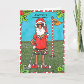 Santa golfspel helgkort