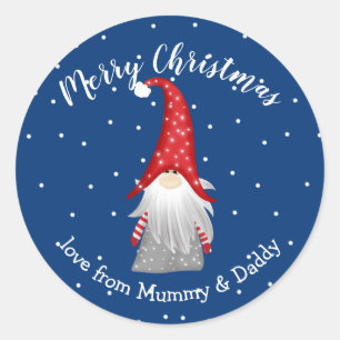 Santa gonk gnome från Julklapp merry-gåva Runt Klistermärke